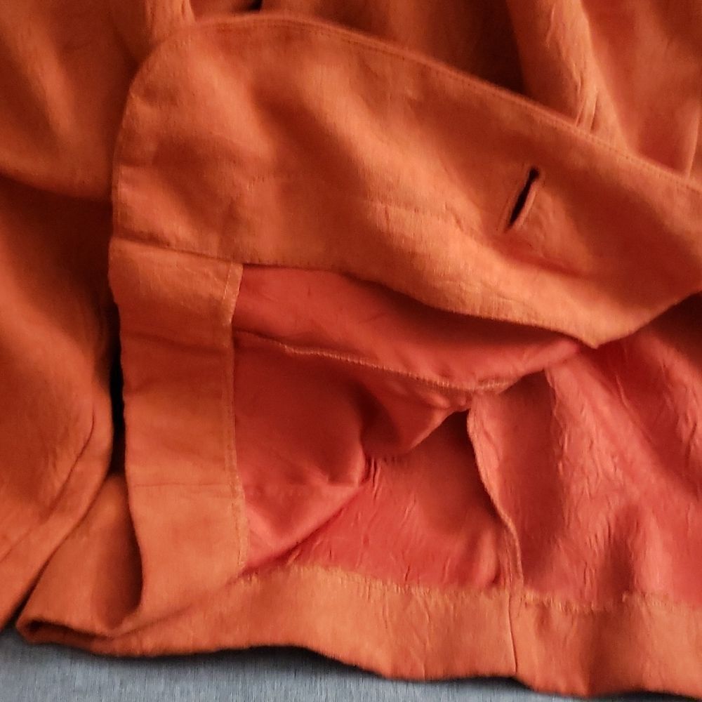 Lightweight orange comfy Requirements jacket size large orange blazer embossed - Picture 6 of 16